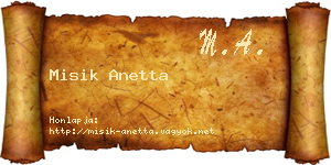 Misik Anetta névjegykártya